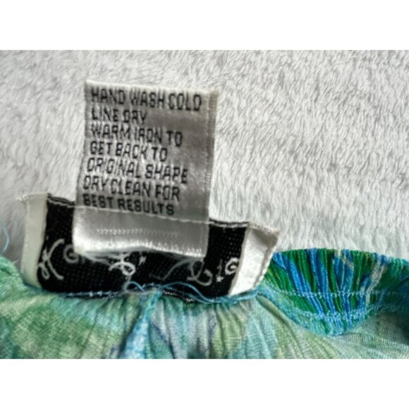 Key Lime Pie Womens Tropical Leaf Print Wide Leg Pants Size Medium Green Summer - Picture 5 of 11